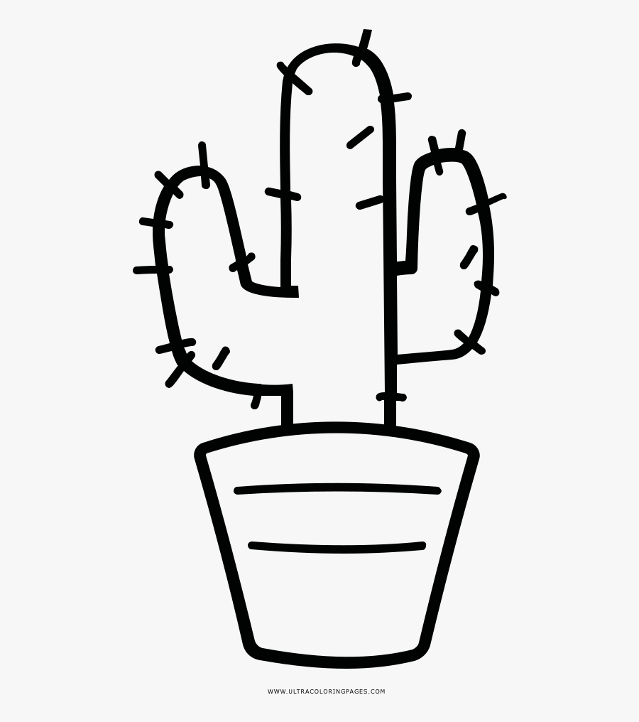 Cactus Coloring Page, Transparent Clipart