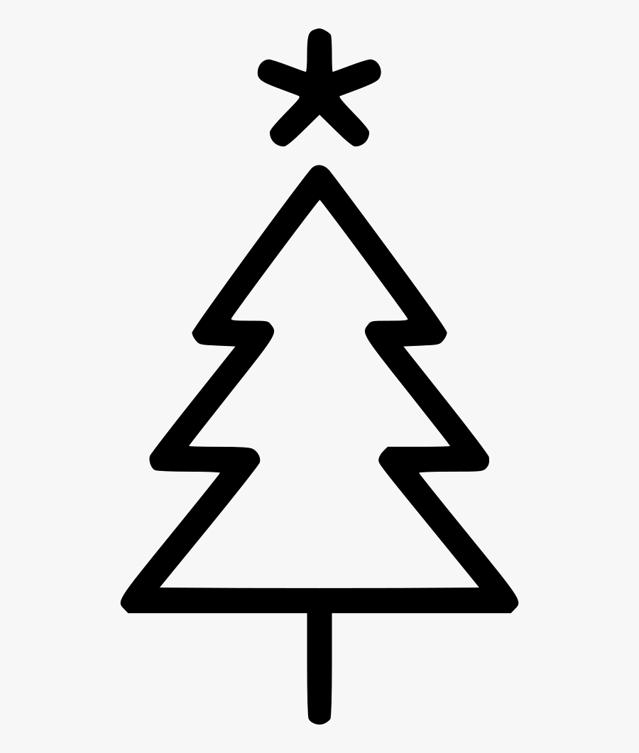 Transparent Christmas Tree Star Png - Simple Christmas Tree Outline, Transparent Clipart