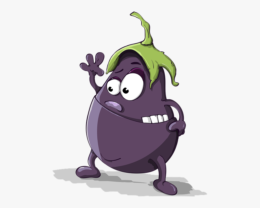 Eggplant Animation, Transparent Clipart