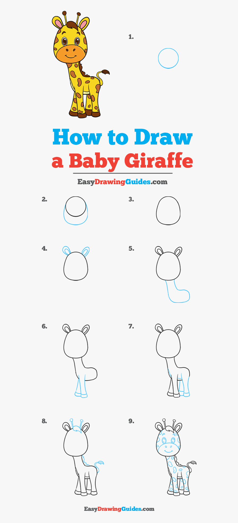 How To Draw Baby Giraffe - Easy Thumbs Up Drawing, Transparent Clipart