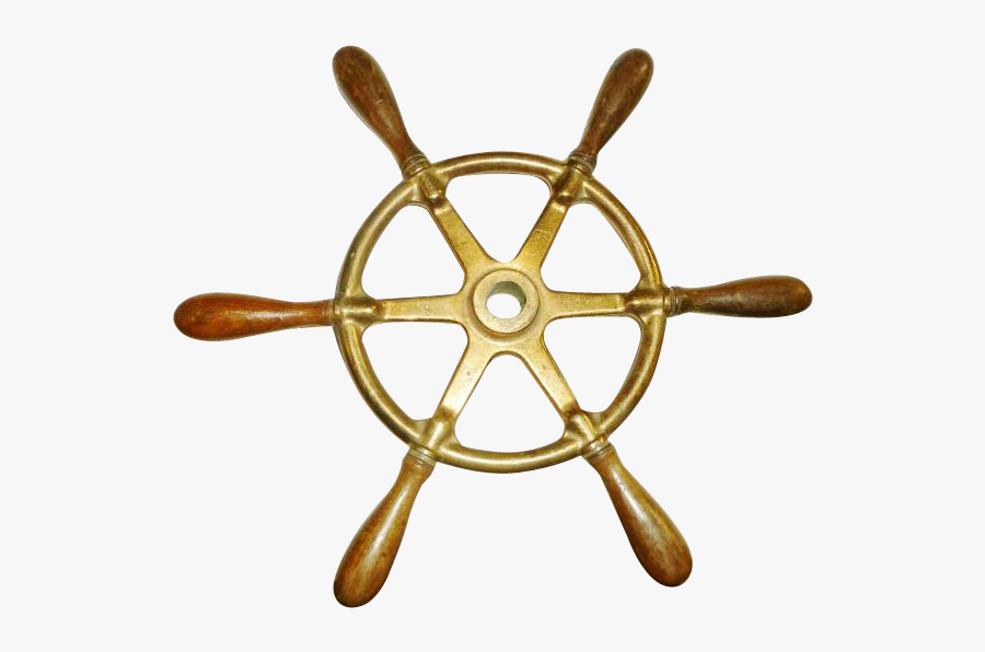 Bronze Ship Wheel, Transparent Clipart