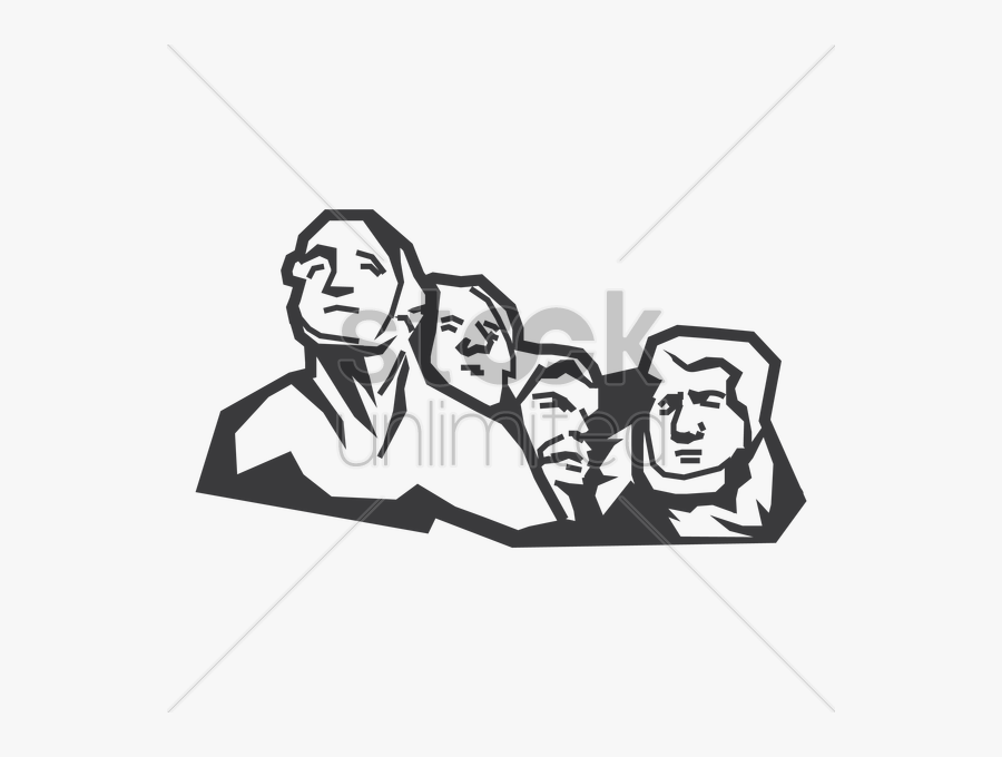 Drawing, Illustration, Cartoon, Transparent Png Image - Outline Mount Rushmore Cartoon, Transparent Clipart