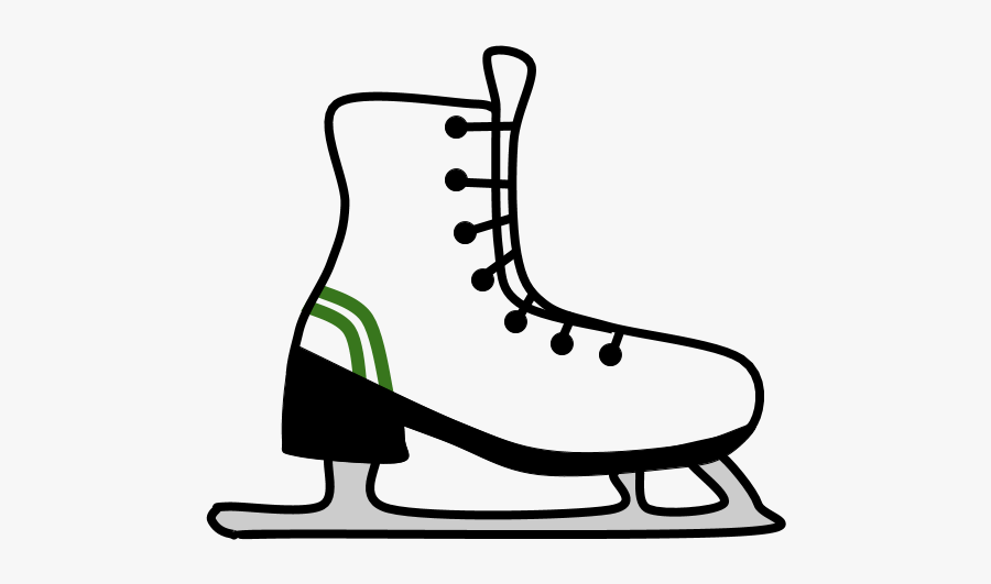 Ice Skates, Green Stripe - Figure Skate, Transparent Clipart