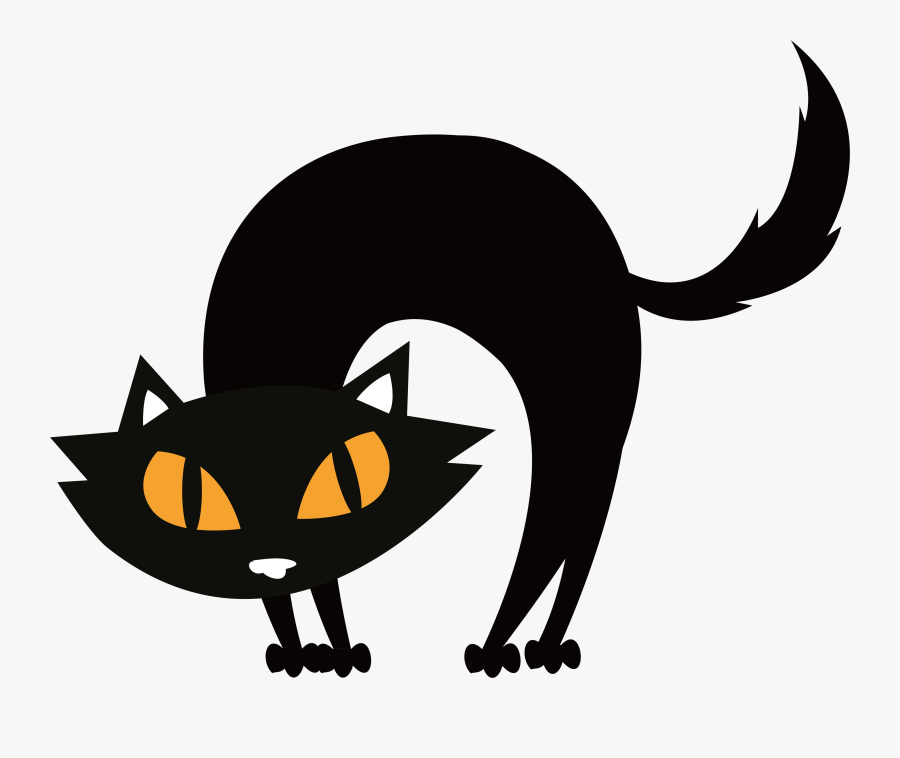 Black Cat Halloween Scalable Vector Graphics - Cat Halloween Vector, Transparent Clipart