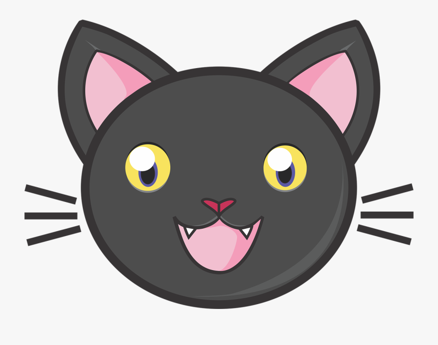 Cute Halloween Cat 4, Buy Clip Art - Cartoon Cat Face Png, Transparent Clipart