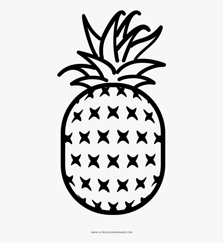 Clip Stock Coloring Book Pineapple Transprent Png Free - صورة اناناس ابيض واسود للتلوين, Transparent Clipart