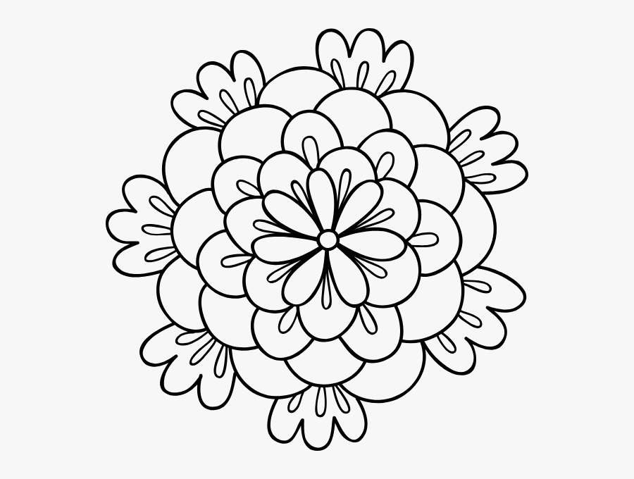 Free Online Flowers Patterns Plant Petals Vector For - Coloring Book, Transparent Clipart