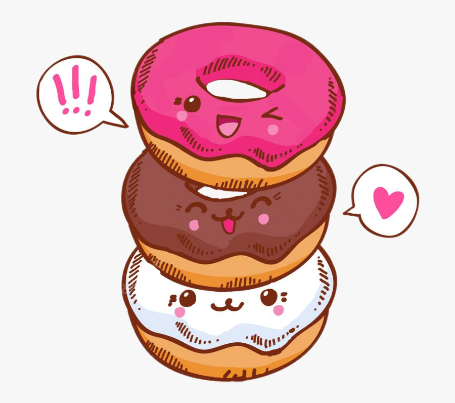 Donuts Cute Kawaii Yummy Food Tumblr Kawaii Donuts , Free Transparent