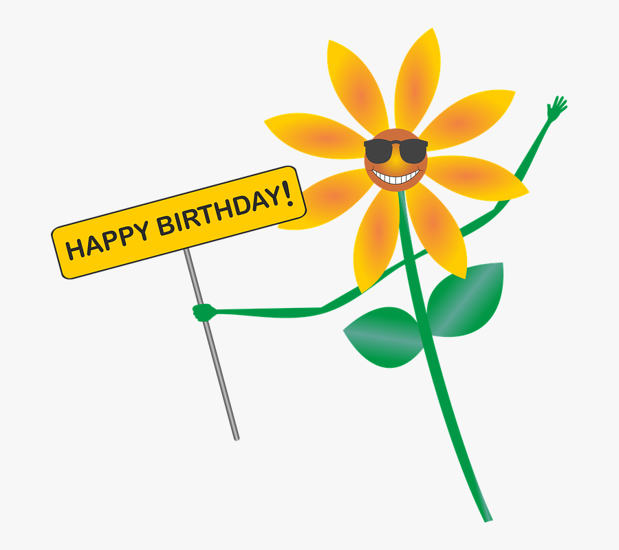 Happy Birthday, Birthday, Greeting, Flower, Smile - Transparent Flower Png Transparent Happy Birthday Clip, Transparent Clipart