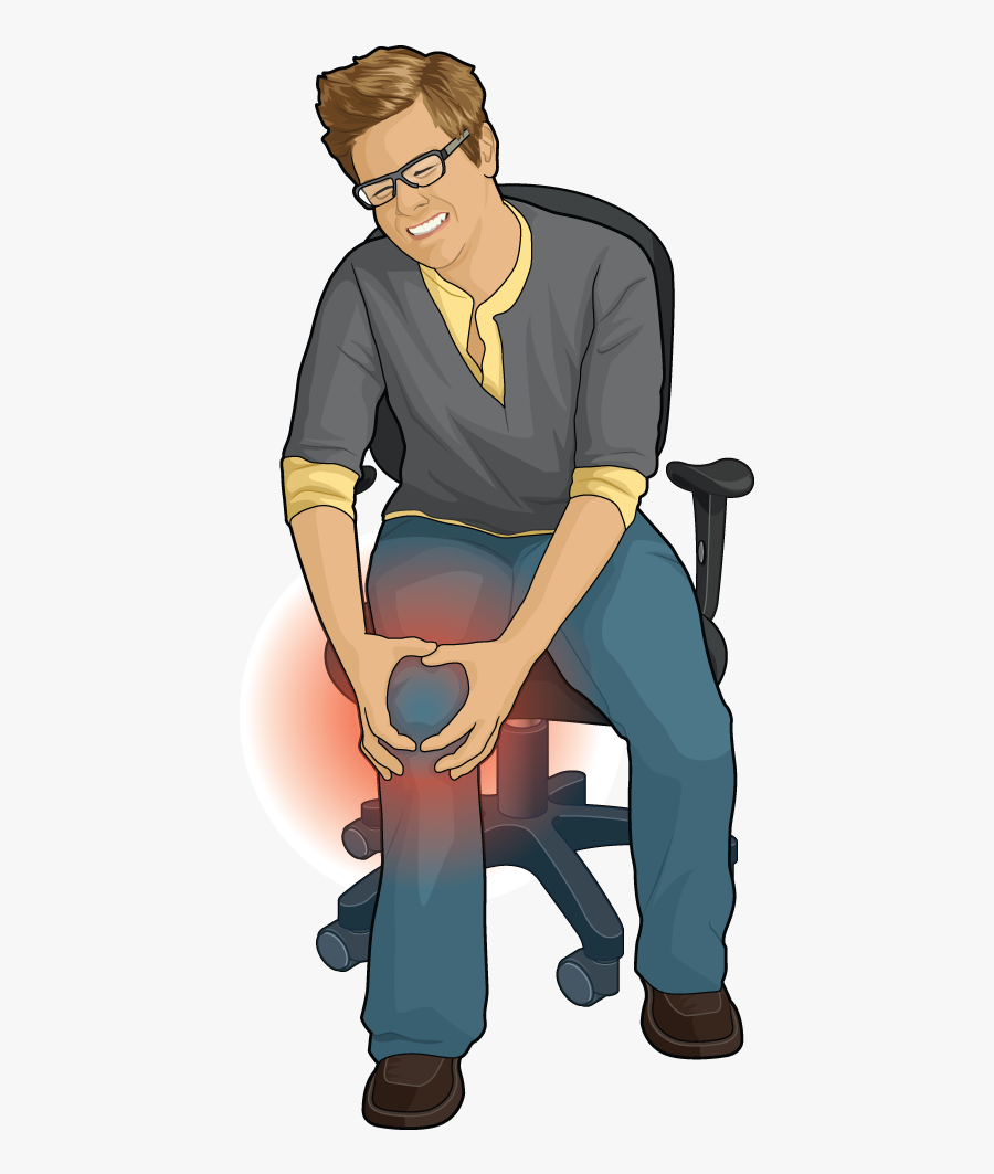 Knee Pain Cartoon, Transparent Clipart