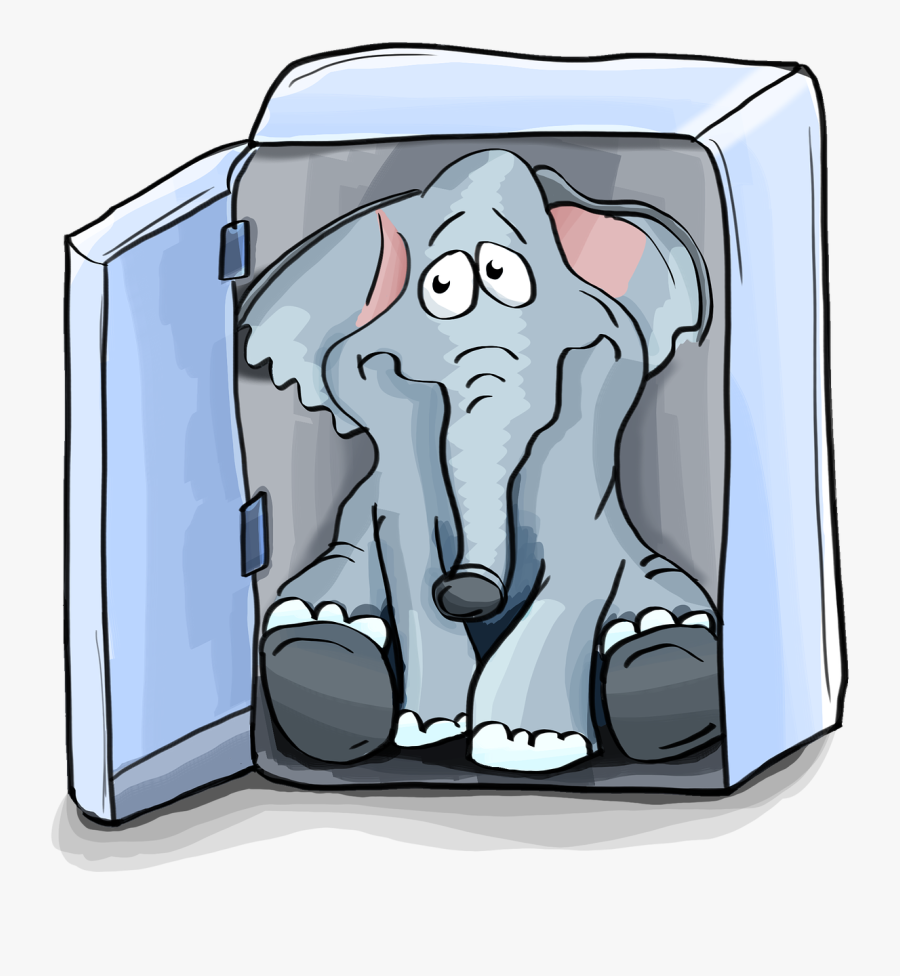 Elephant Refrigerator Sitting Free Picture - Elephant Inside The Refrigerator, Transparent Clipart
