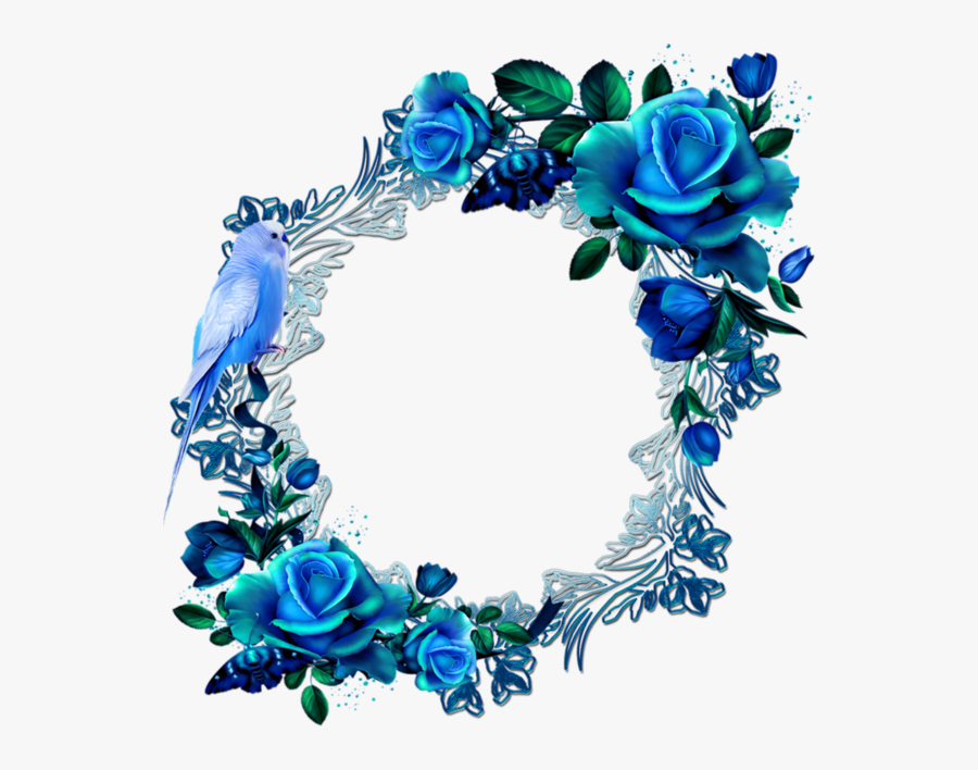 Blue Flower Frame Png Transparent Png , Png Download - Blue Flower