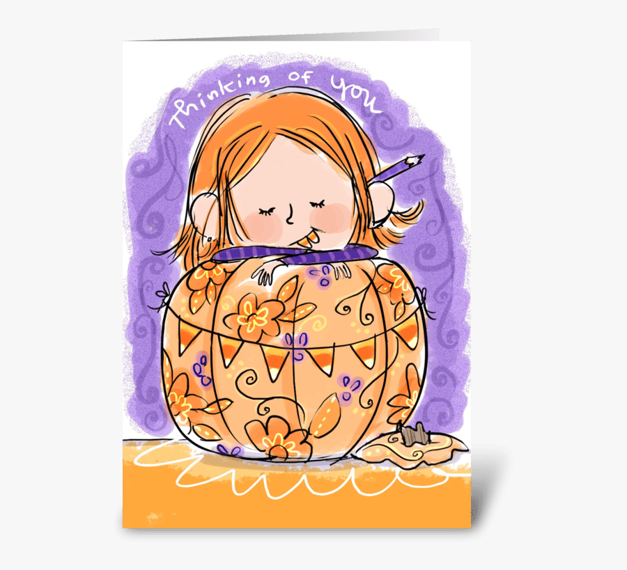 Thinking Of You, Sweet Friend Greeting Card - Illustration, Transparent Clipart