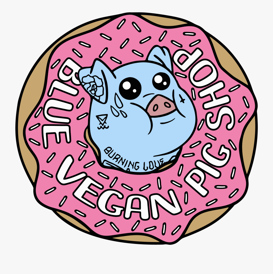 Blue Vegan Pig Shop, Transparent Clipart