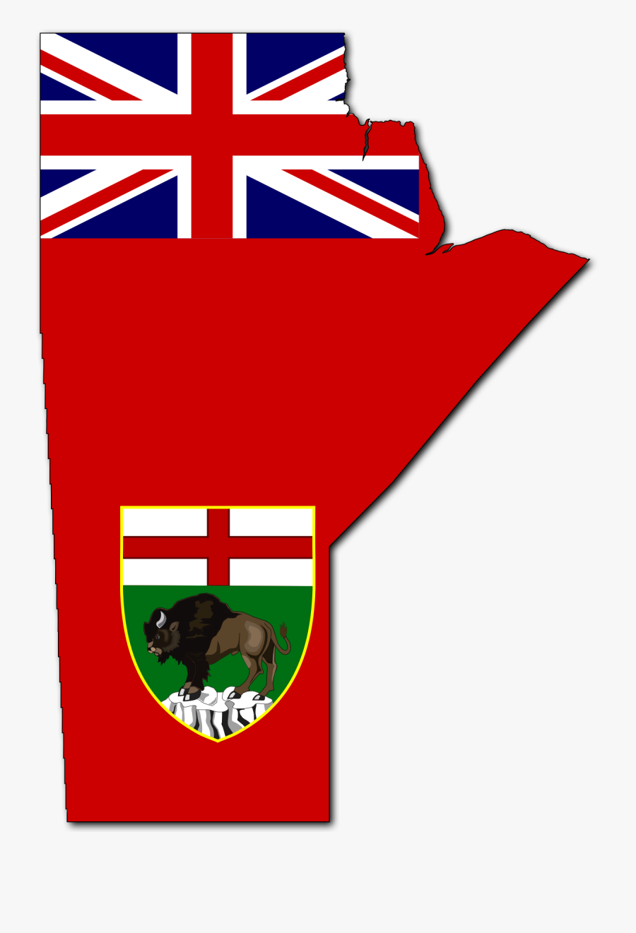 Manitoba Map With Flag, Transparent Clipart