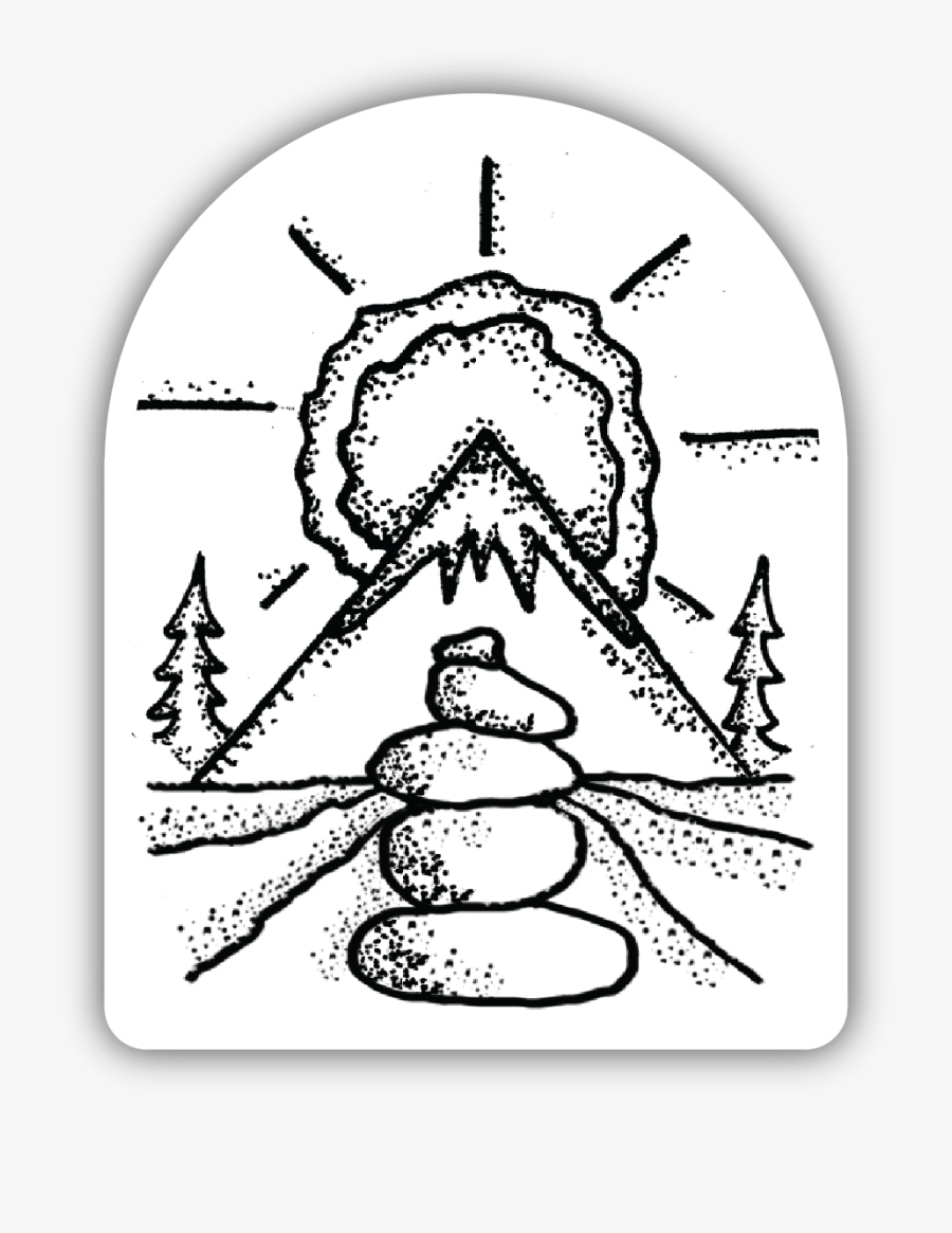 Mountain Zen Sticker - Cartoon, Transparent Clipart
