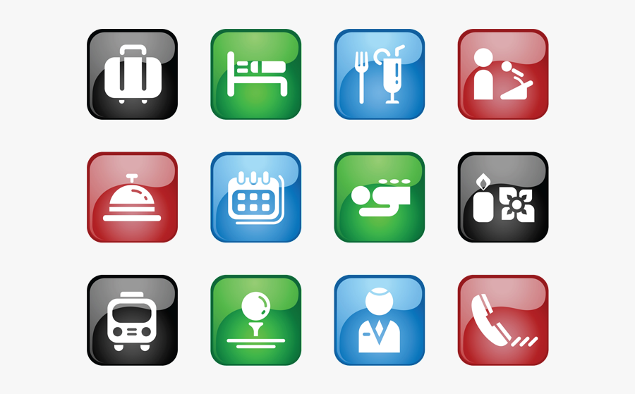 Hospitality - Hotel Icons, Transparent Clipart