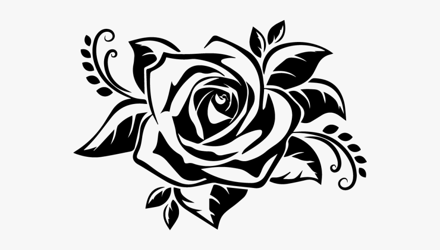 Stencil Drawing Silhouette Rose - Stickers Rose, Transparent Clipart