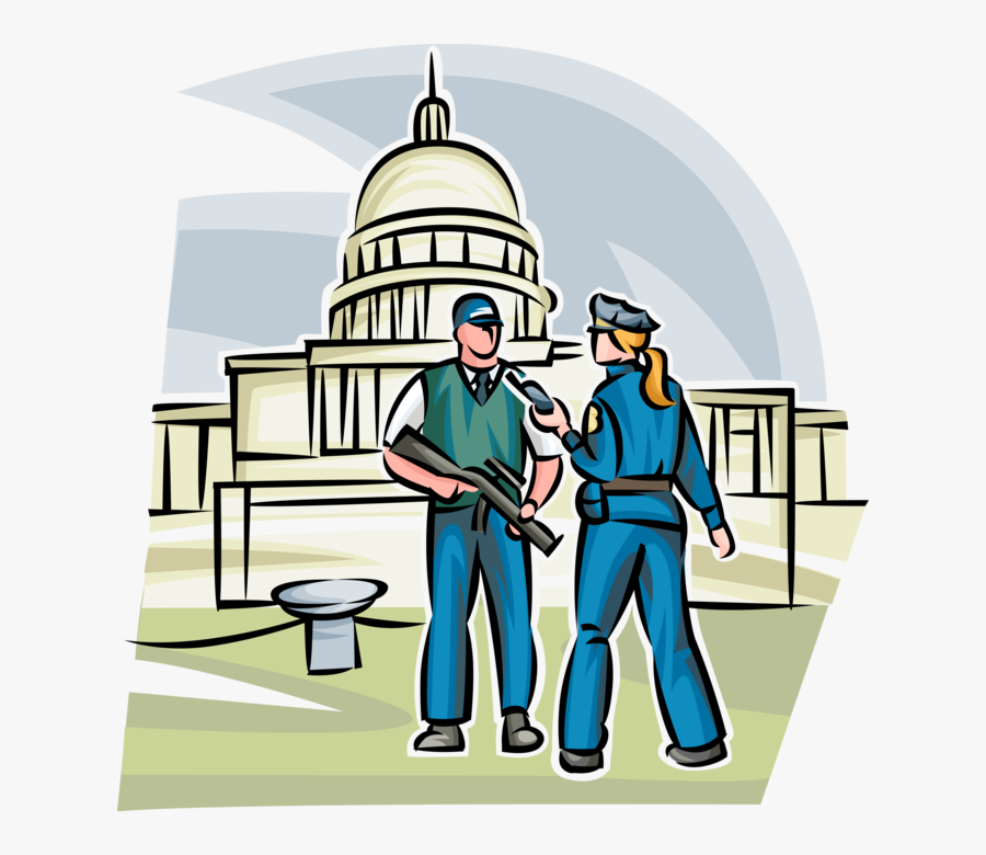 Vector Illustration Of Heavily Armed Homeland Security - Illustration, Transparent Clipart