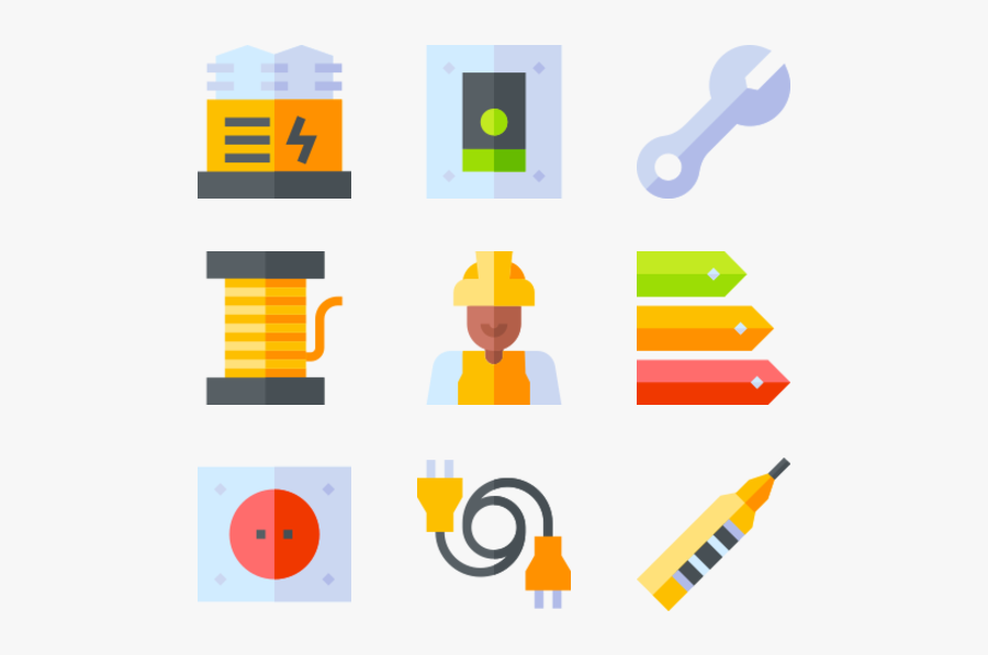 Electrician Tools And Elements - Electricity Tools Vector Png, Transparent Clipart