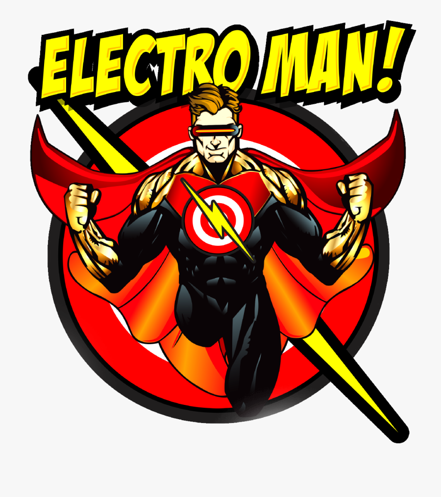 Hot Shot Electric Electroman - Cartoon, Transparent Clipart
