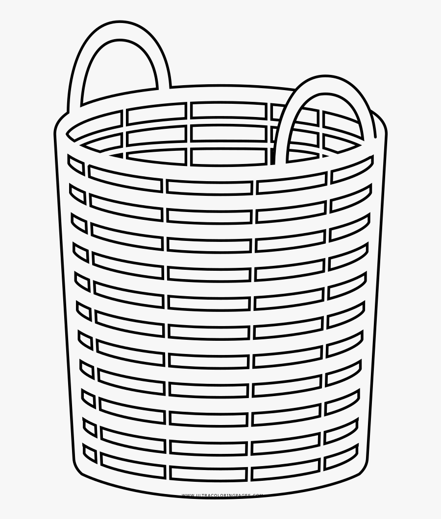Laundry Basket Coloring Page, Transparent Clipart