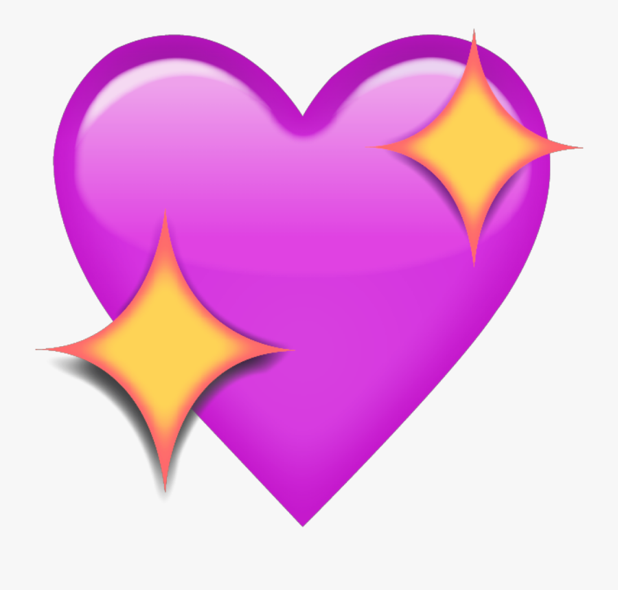 Heart Purpleheart Heartemoji Sticker - Purple Heart Emoji Png, Transparent Clipart