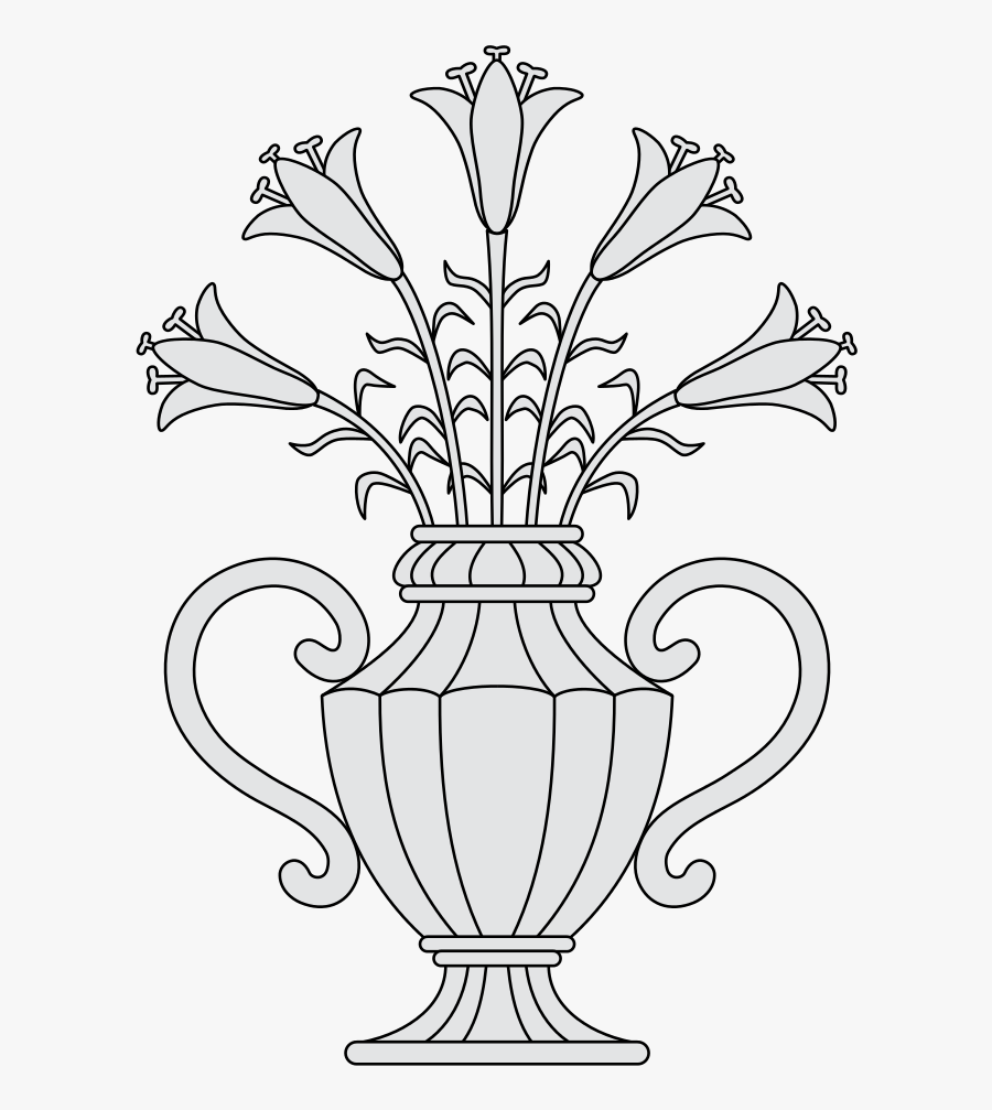 Lilies Vases Heraldry - Flowerpot, Transparent Clipart