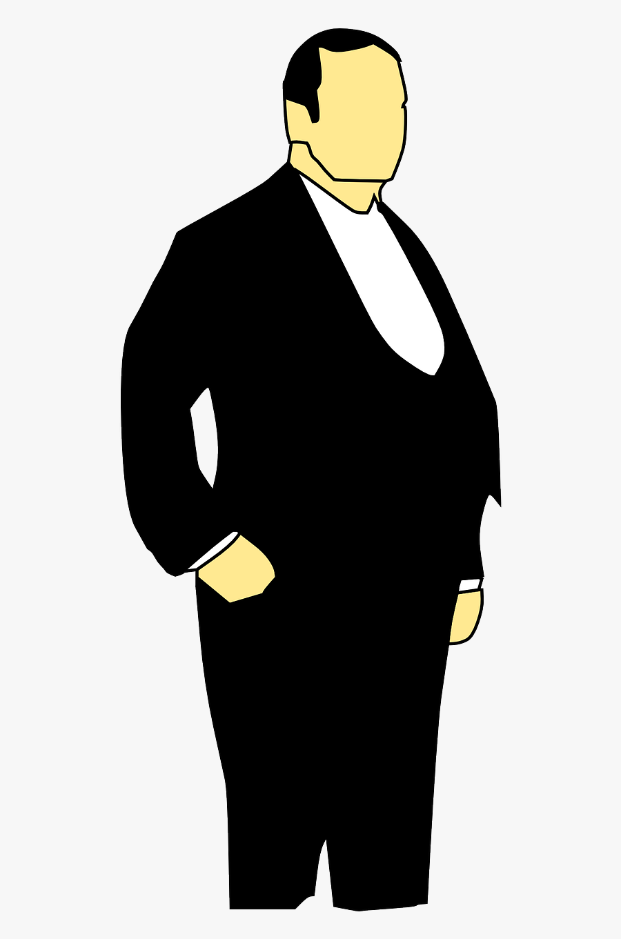 Tux Man Fat Free Picture - Fat Man In Suit Clipart, Transparent Clipart