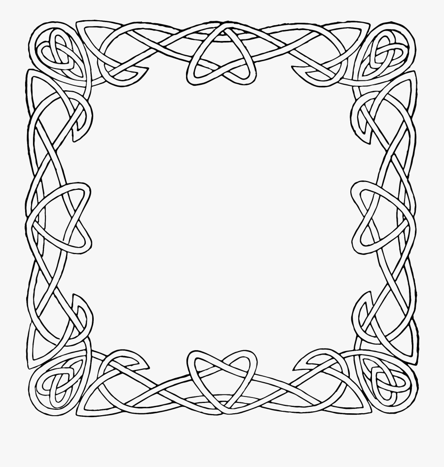 Clip Free Stock Celtic Drawing Floral - Green Celtic Border Design, Transparent Clipart