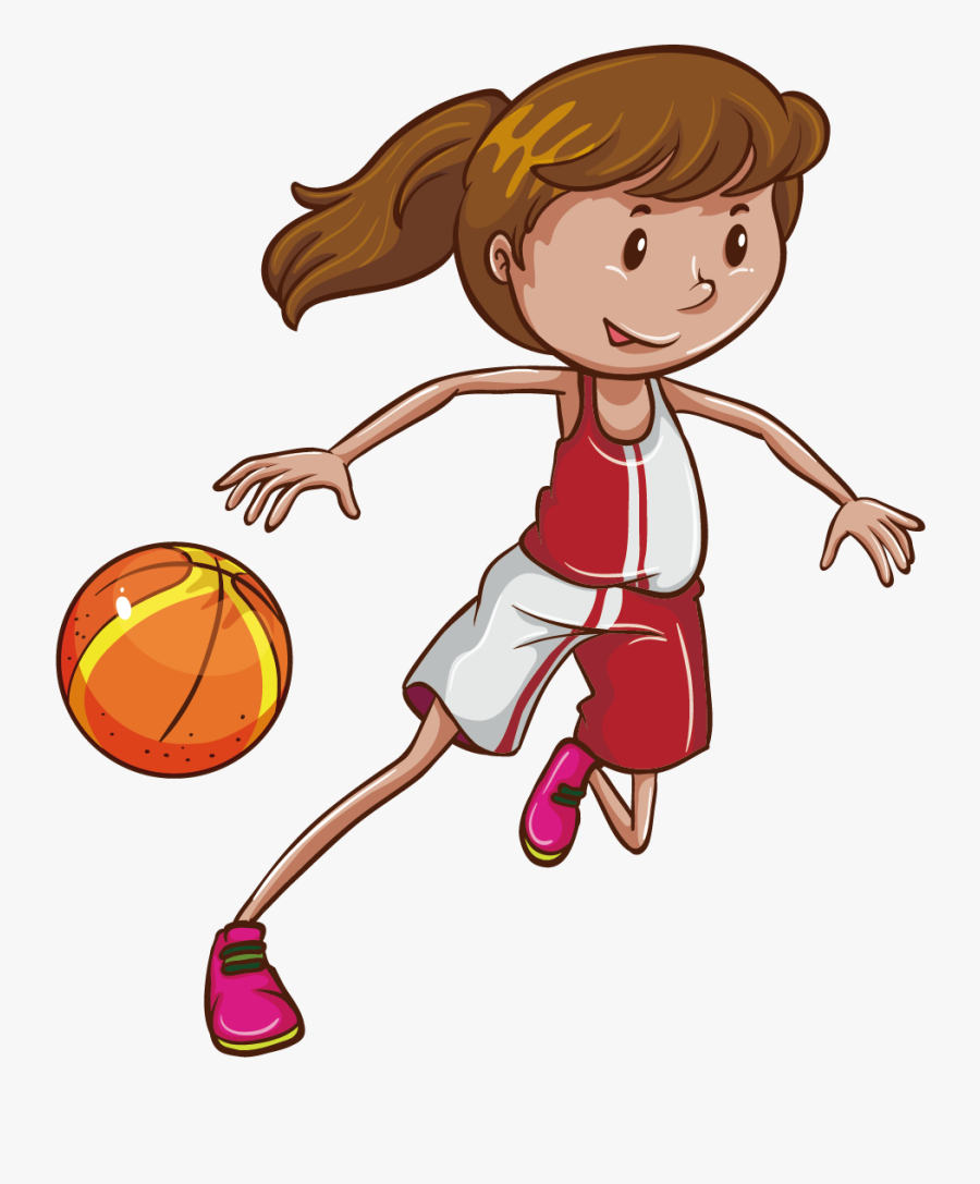Basketball Stock Photography Illustration - Girl Playing Basketball, Transparent Clipart
