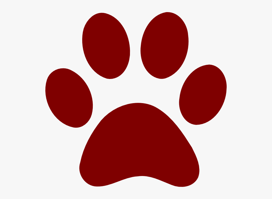 Cougar Paw Clip Art - Red Paw Print Clipart, Transparent Clipart