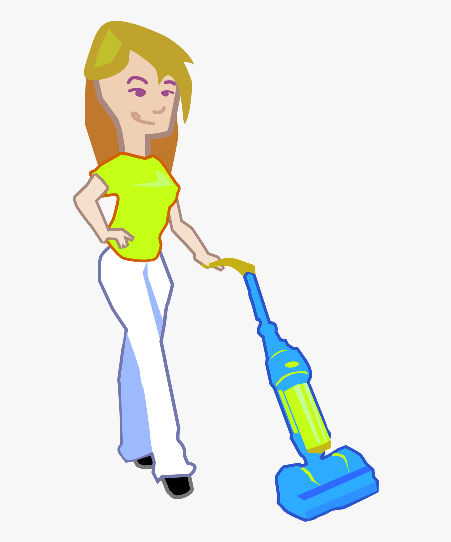 Cleaning Lady Vector Character - Cartoon, Transparent Clipart
