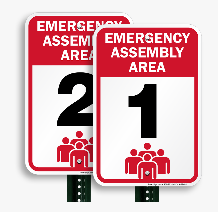 Emergency Assembly Area 1 Signs, Evacuation Sign, Transparent Clipart