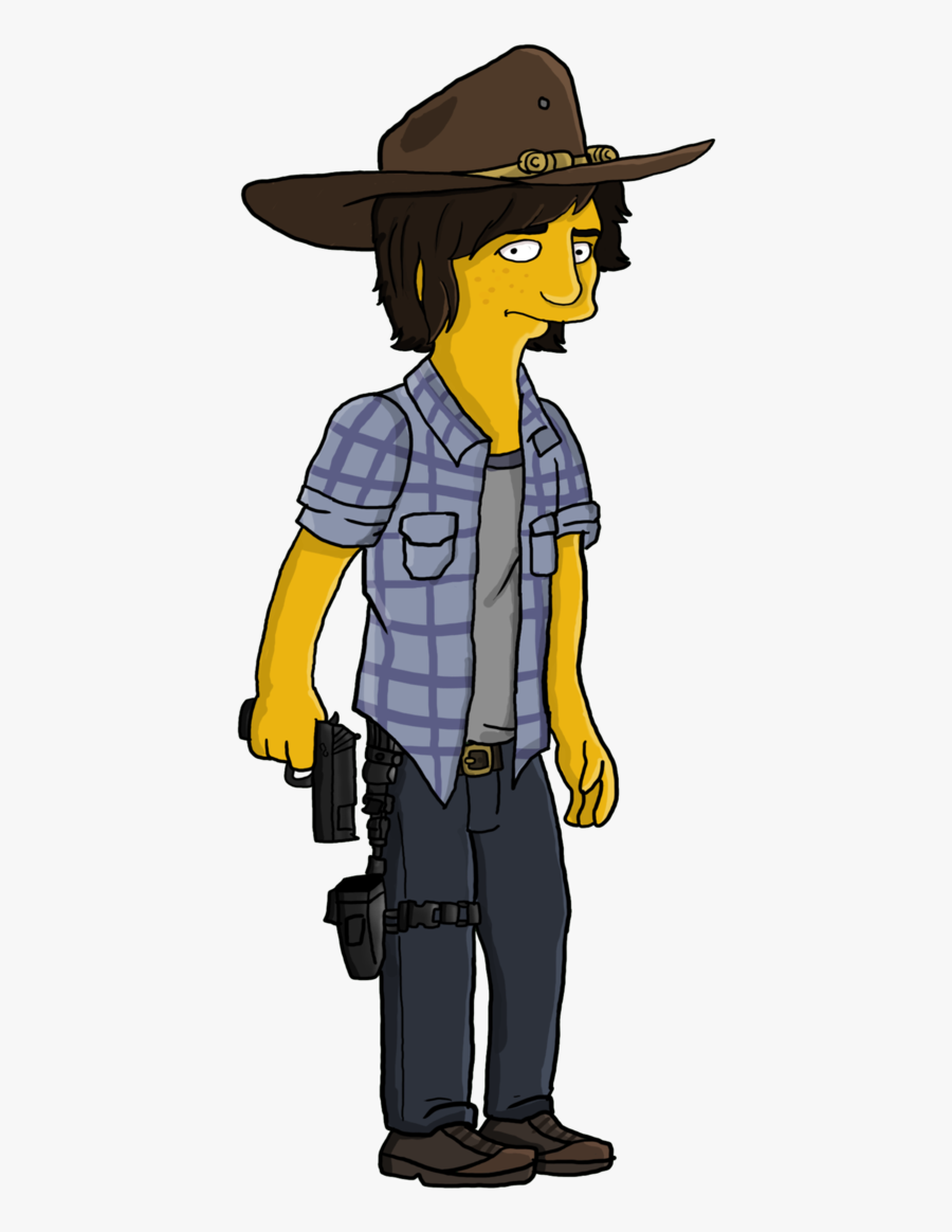 Transparent Rick Grimes Png - Walking Dead Version Simpsons, Transparent Clipart