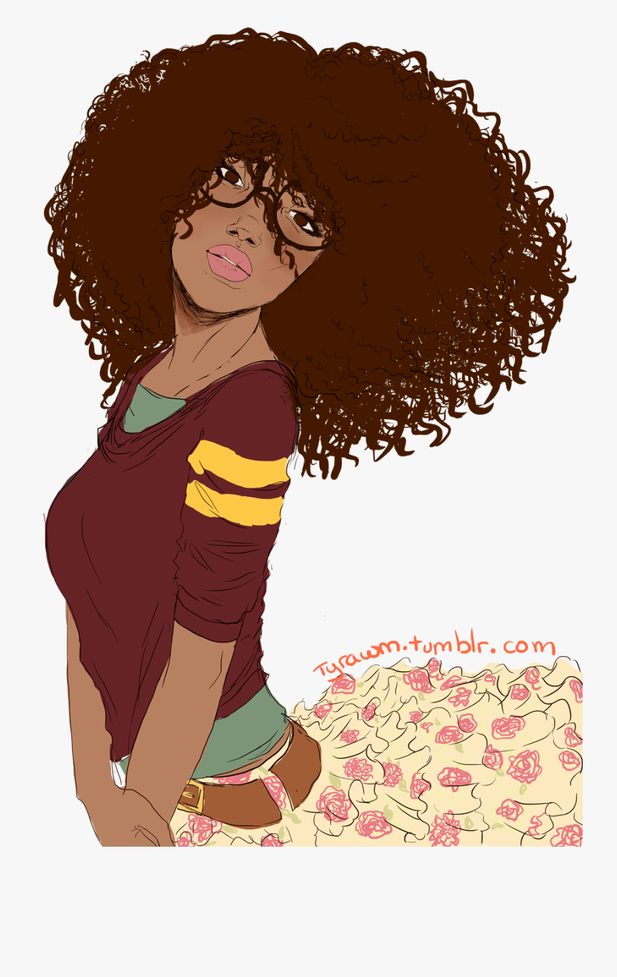 Drawn Curl Clipart - Cartoon Curly Hair Girl , Free Transparent Clipart