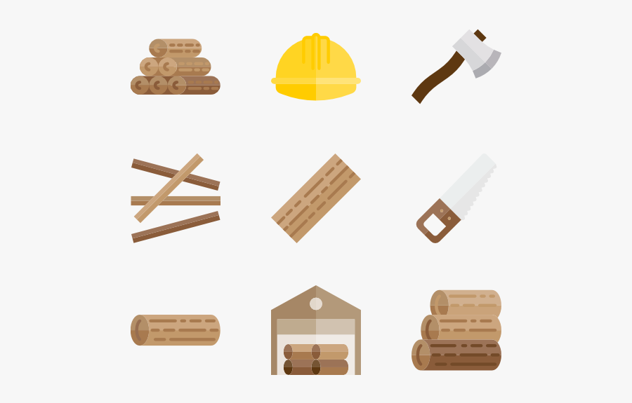 Carpenter - Wood Construction Icons, Transparent Clipart