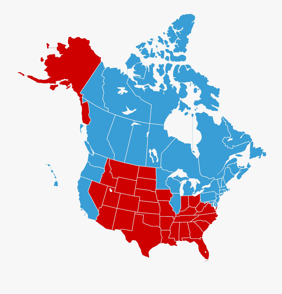 Transparent North America Clipart - United States And Canada, Transparent Clipart