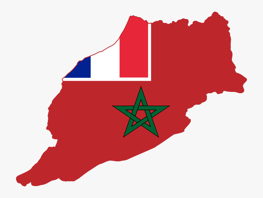 French Morocco Flag Map, Transparent Clipart