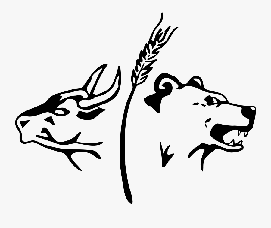 Bull & Bear Logo, Transparent Clipart