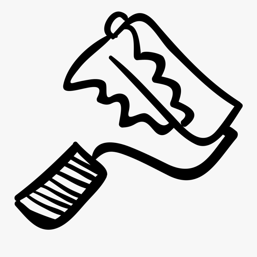 Paint Roller Hand Drawn Tool Comments - Paint Roller, Transparent Clipart