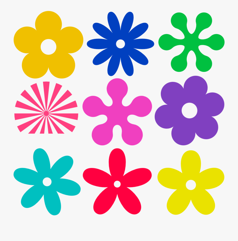 Clip Art Retro Flower Svg - Groovy Flowers, Transparent Clipart