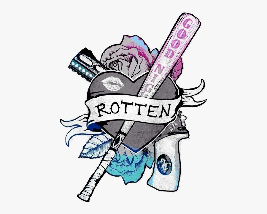 Transparent Rotten Food Clipart - Harley Quinn Logo Drawing, Transparent Clipart