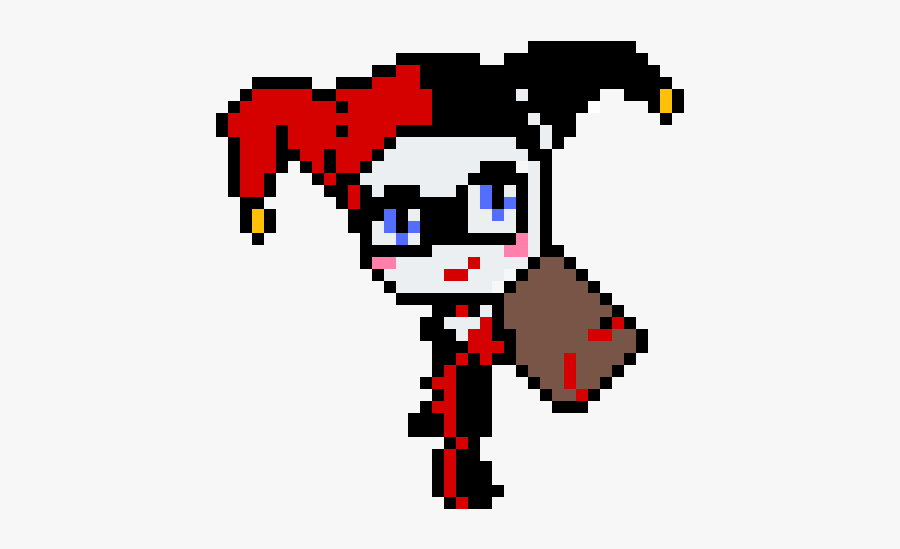 Pixel Art Harley Quinn, Transparent Clipart