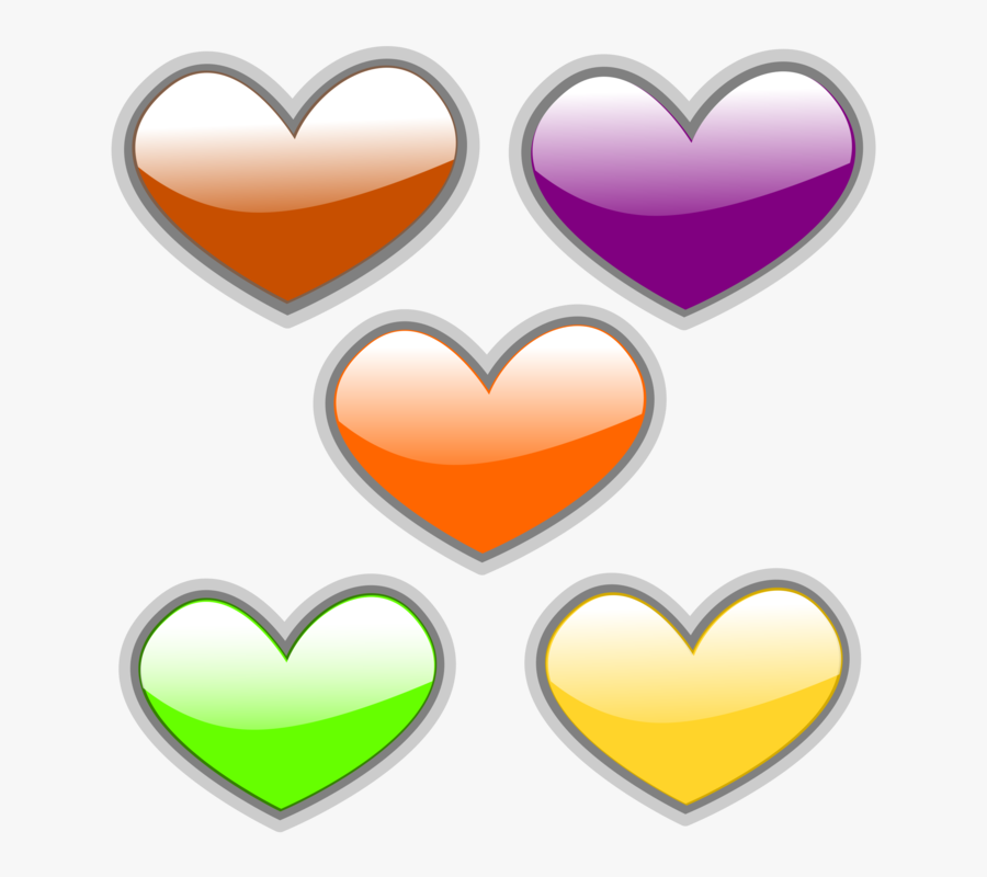 Corazones De Colores Brillantes Png, Transparent Clipart