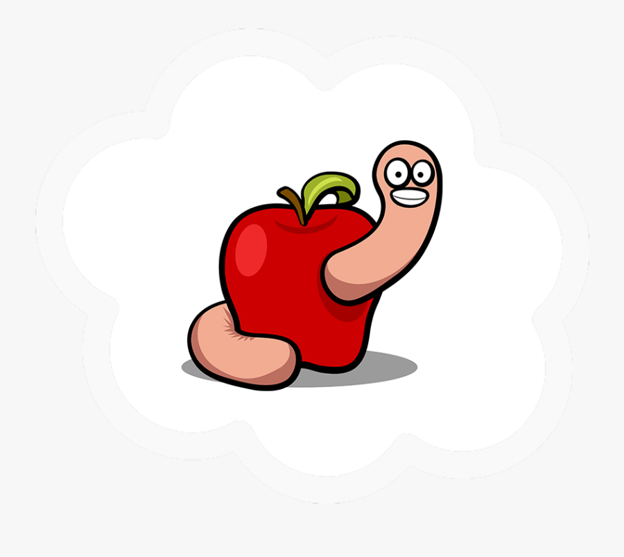 Funny Worm In Apple, Transparent Clipart