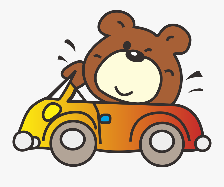 Clip Art Bear Driving Car - Bear Driving A Car Logo, Transparent Clipart