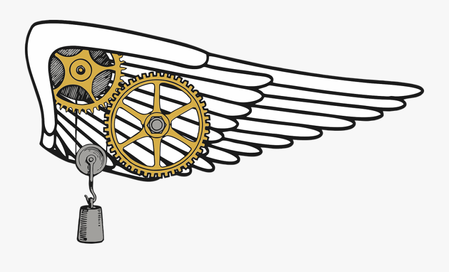 Steampunk, Wing, Gears, Machine - Steampunk Clip Art Vector, Transparent Clipart
