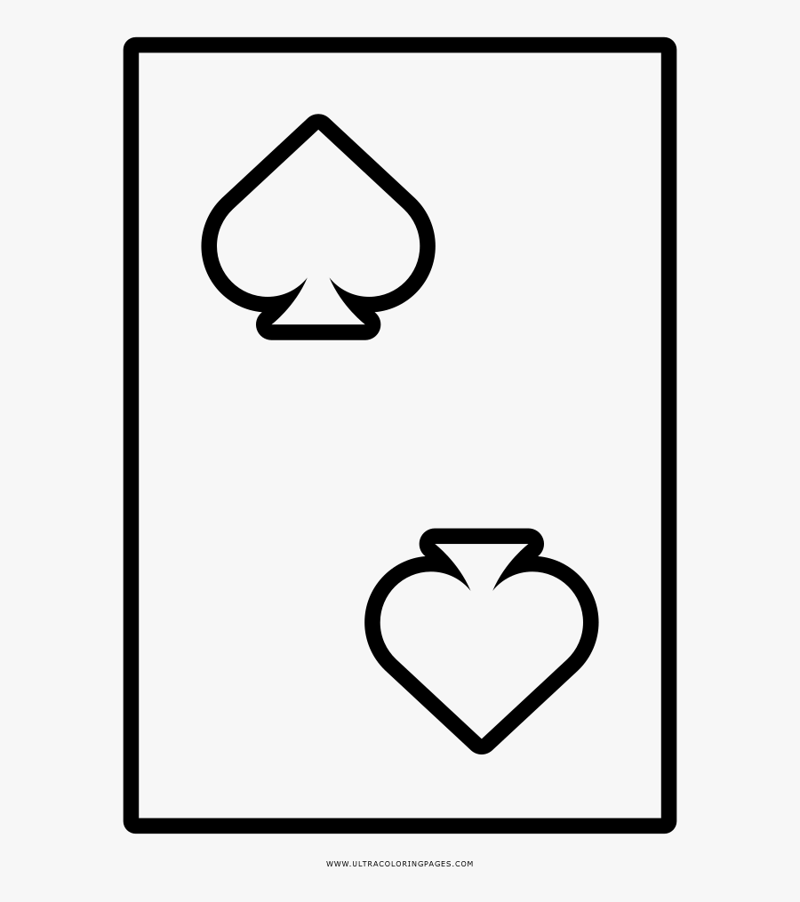 Playing Card Coloring Page - Heart, Transparent Clipart