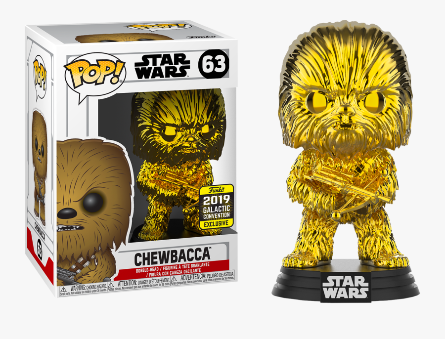 Chewbacca Gold Chrome 2019 Galactic Convention Exclusive - Star Wars Celebration 2019 Funko Pop, Transparent Clipart